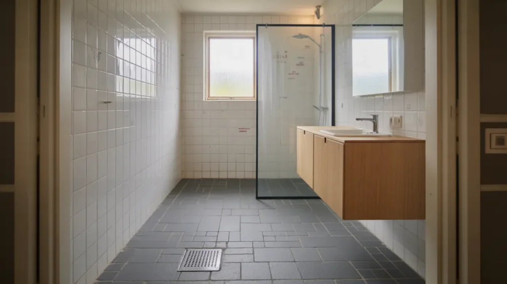 badrumsrenovering med klinker och golvv rme i jakobsberg j rf lla
